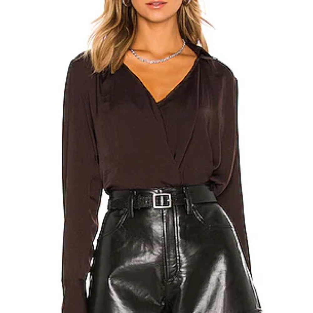 Free People Cowl Neck Long Sleeve Blouse